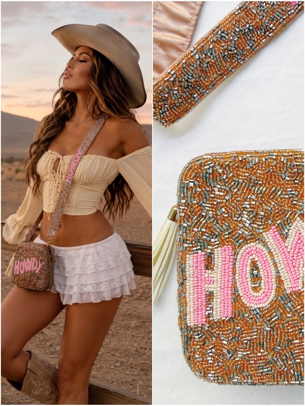 โHowdyโ Beaded Crossbody Purse - Picture 10 of 10